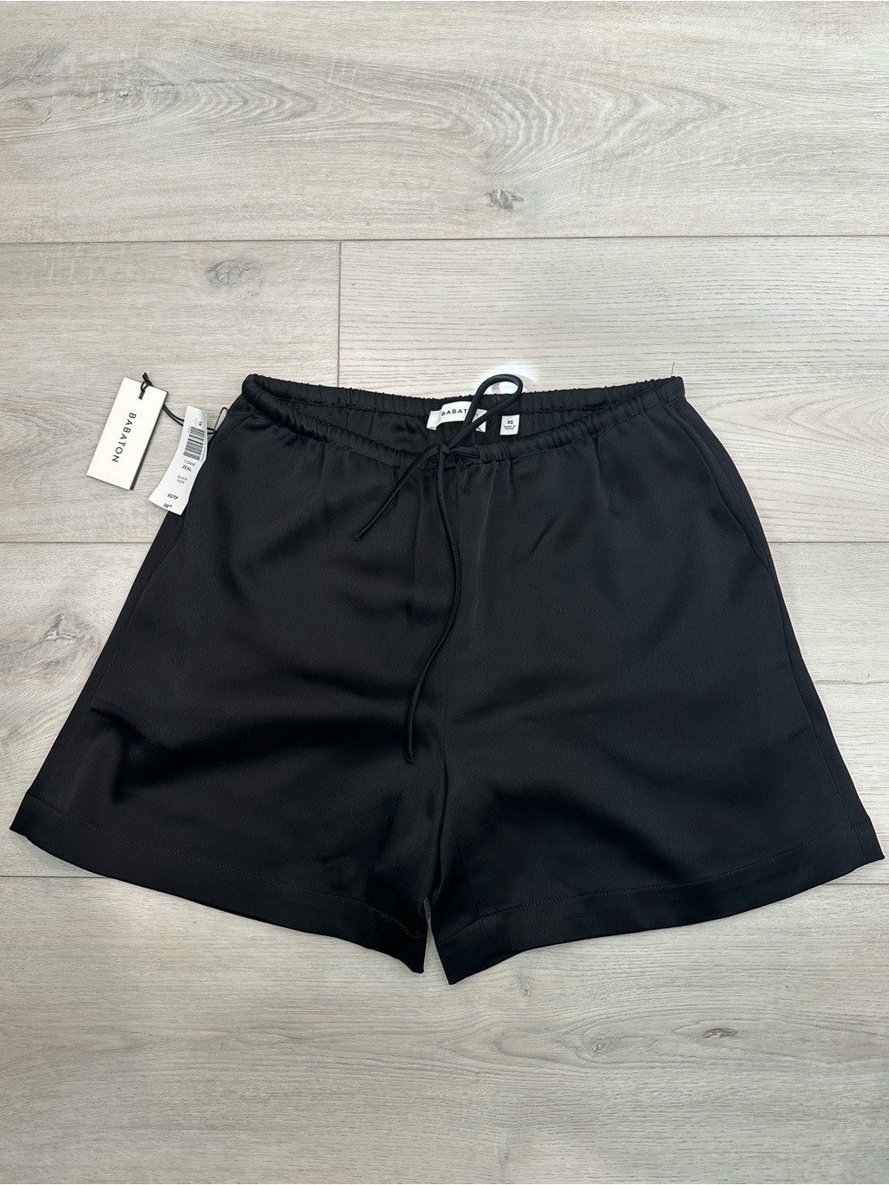 Babaton Black Drawstring Relaxed Shorts